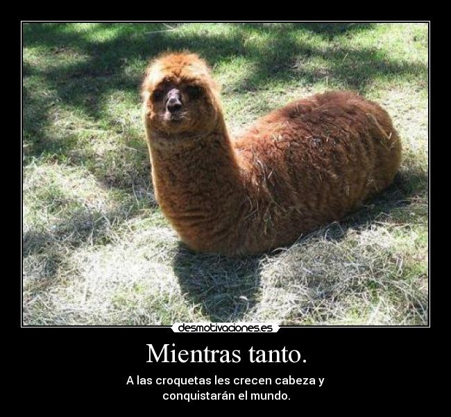 Mientras tanto. - A las croquetas les crecen cabeza y
conquistarán el mundo.