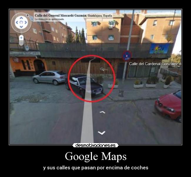 Google Maps - y sus calles que pasan por encima de coches