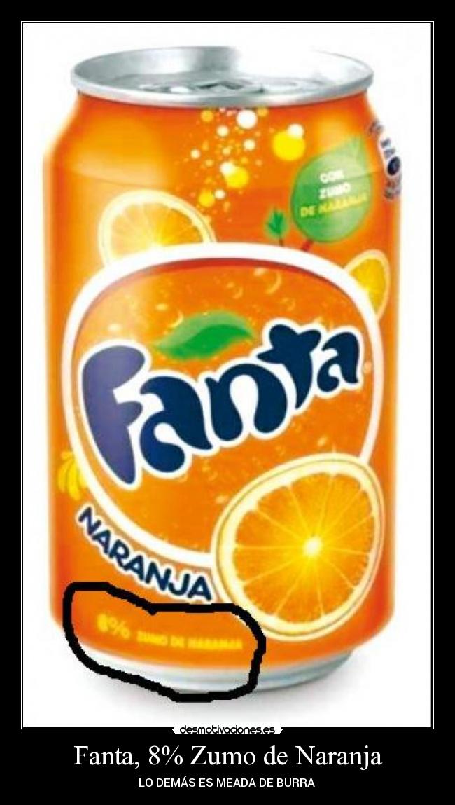 Fanta, 8% Zumo de Naranja - 