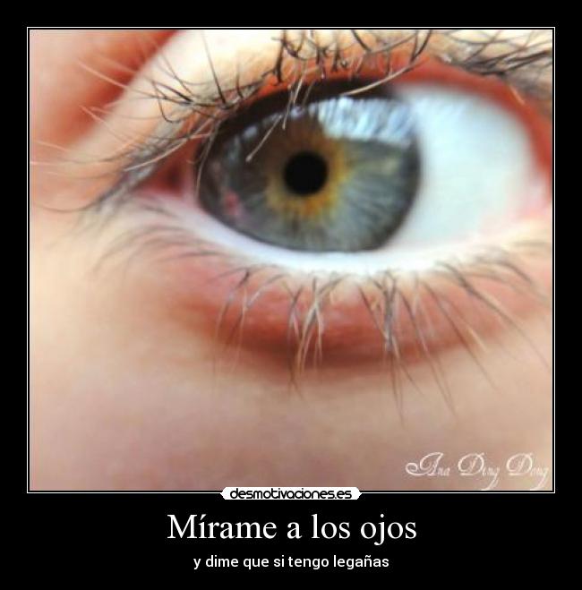 Mírame a los ojos - y dime que si tengo legañas