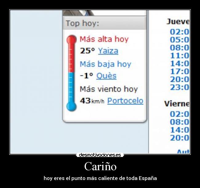 Cariño - hoy eres el punto más caliente de toda España
