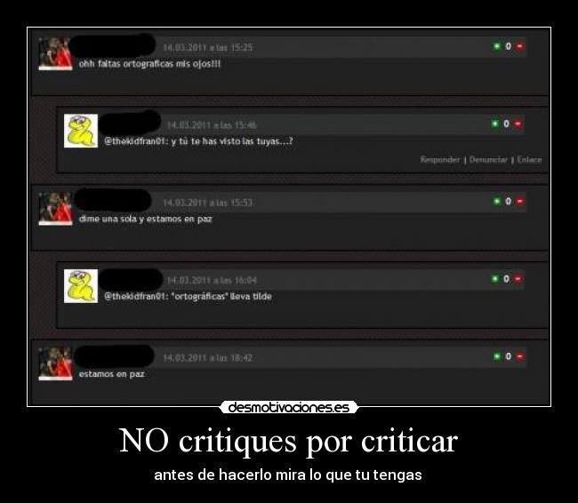 NO critiques por criticar - 