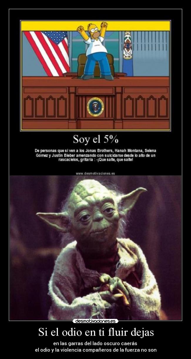 carteles odio yoda fuerza desmotivaciones