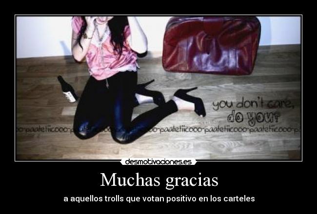 Muchas gracias - a aquellos trolls que votan positivo en los carteles