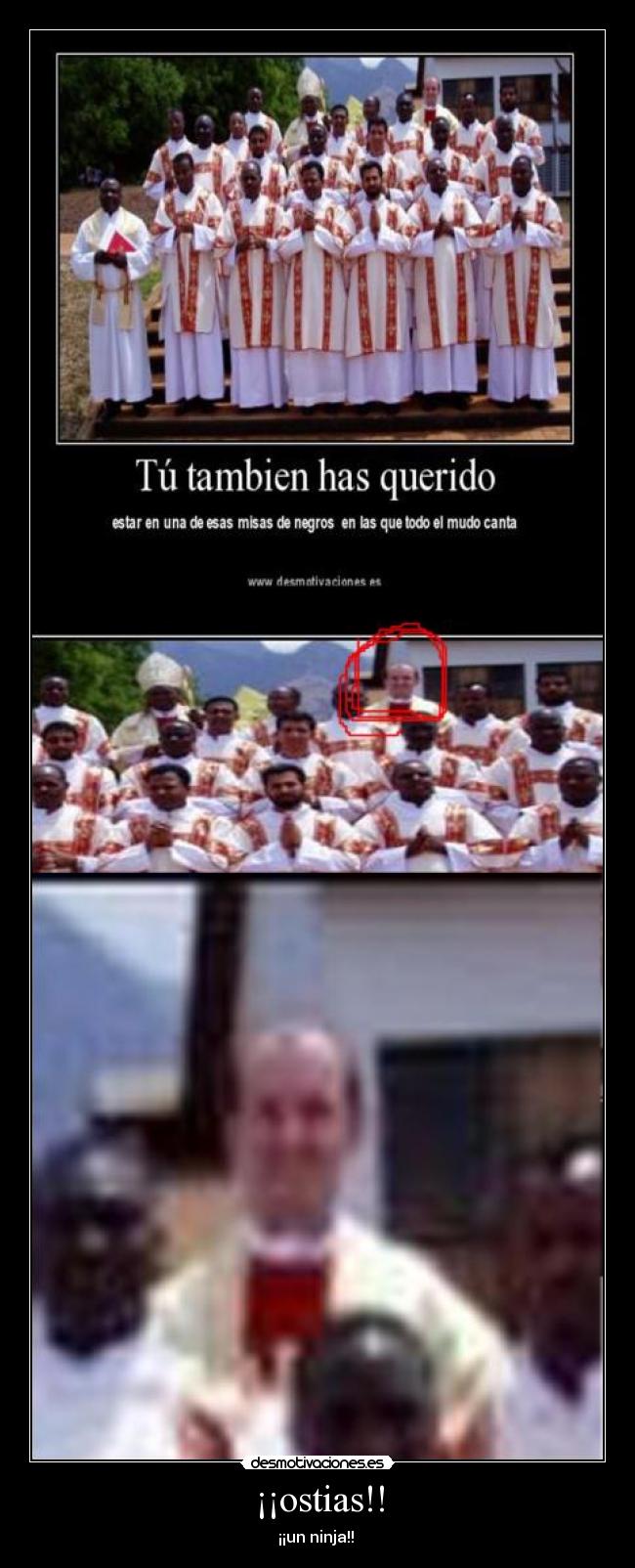 carteles negros iglesia ninja ostias desmotivaciones
