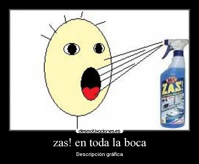 zas! en toda la boca - Descripción gráfica