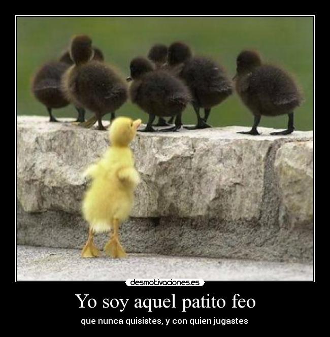 Yo soy aquel patito feo - que nunca quisistes, y con quien jugastes 