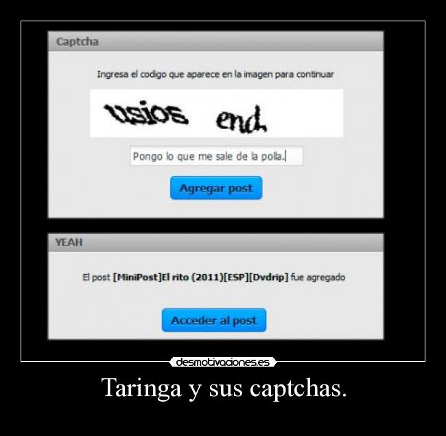 Taringa y sus captchas. -