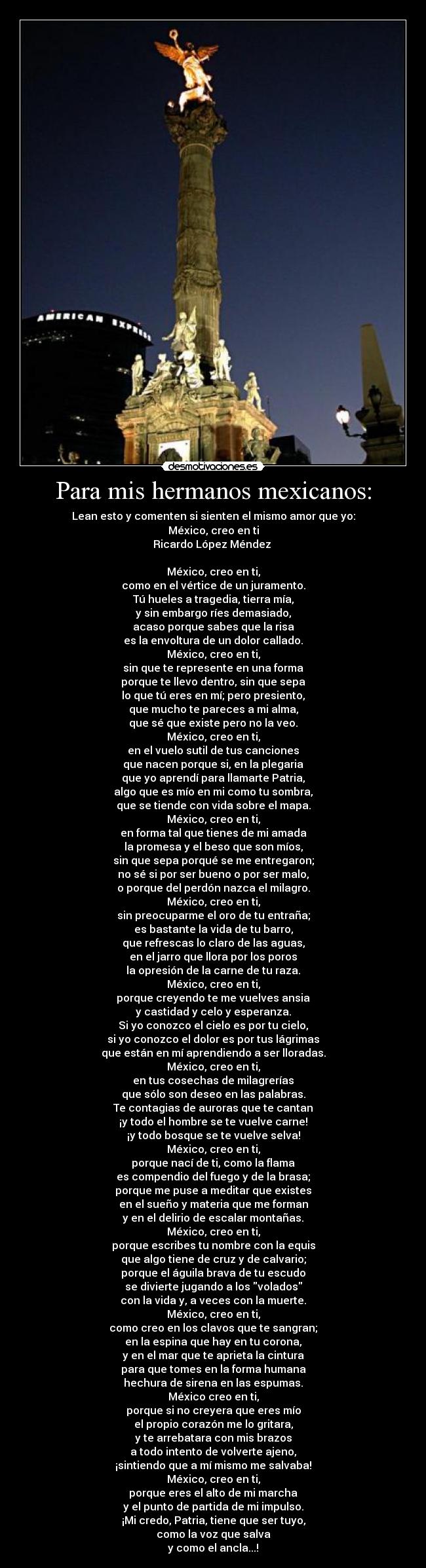 Para mis hermanos mexicanos: -