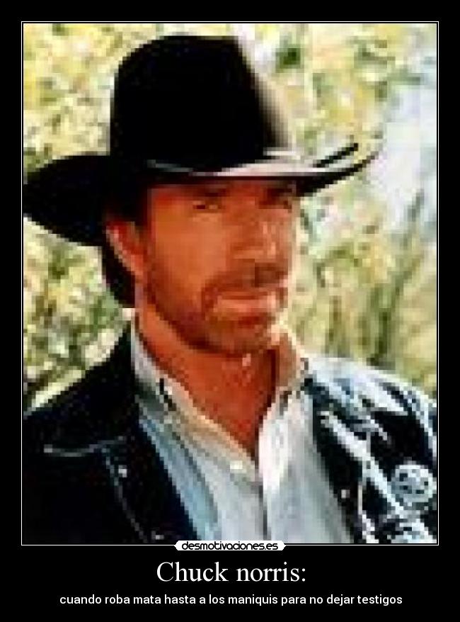 Chuck norris: - cuando roba mata hasta a los maniquis para no dejar testigos