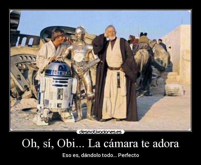 Oh, sí, Obi... La cámara te adora - Eso es, dándolo todo... Perfecto