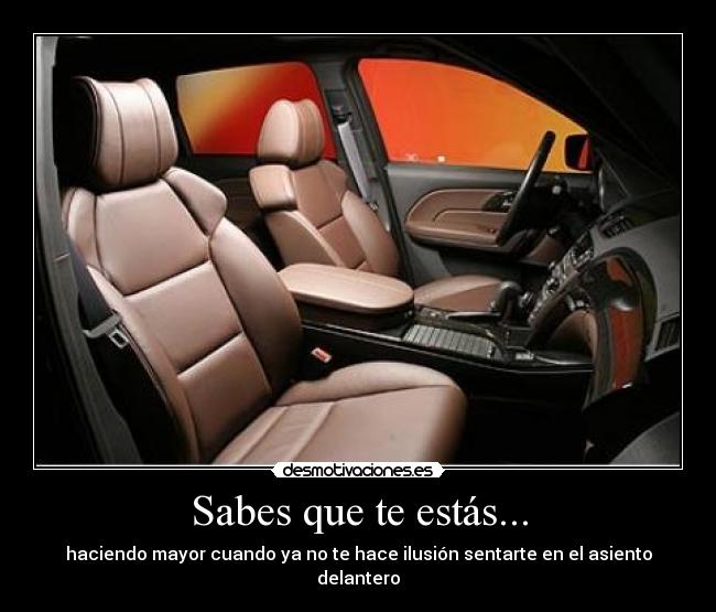 carteles asiento delantero ilusion mayor madurar desmotivaciones