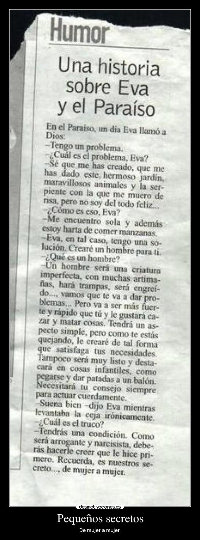 Pequeños secretos - De mujer a mujer