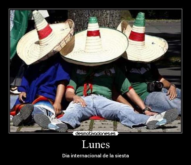 Lunes - Dia internacional de la siesta
