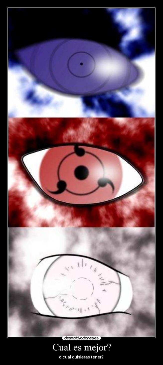 carteles sharingan rinnegan biakugan desmotivaciones