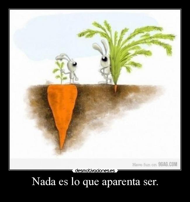 Nada es lo que aparenta ser. - 