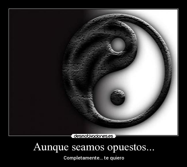 Aunque seamos opuestos... - 
