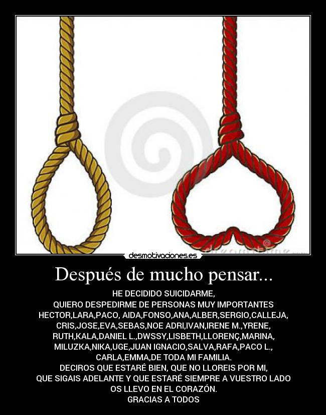 Después de mucho pensar... -