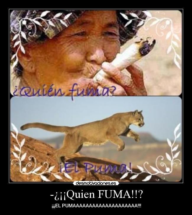 -¿¡¡Quien FUMA!!? - ¡¡¡EL PUMAAAAAAAAAAAAAAAAAAAA!!!