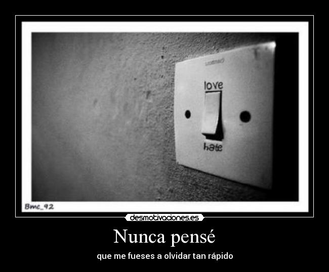 Nunca pensé - que me fueses a olvidar tan rápido