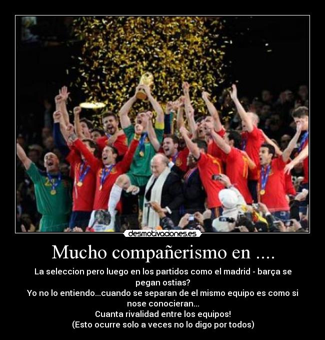 Mucho compañerismo en .... -