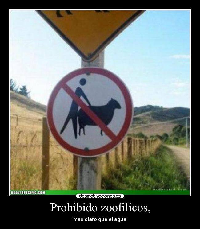 Prohibido zoofilicos, - 