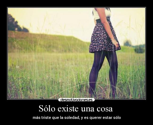 Sólo existe una cosa  - más triste que la soledad, y es querer estar sólo
