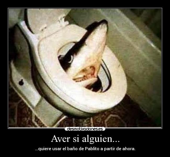 Aver si alguien... - ...quiere usar el baño de Pablito a partir de ahora.