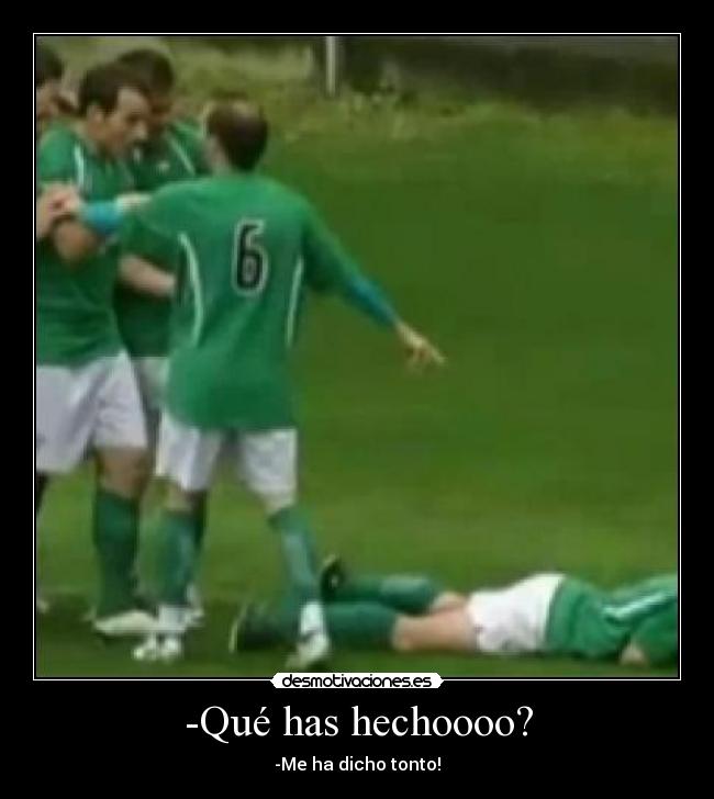 -Qué has hechoooo? - -Me ha dicho tonto!