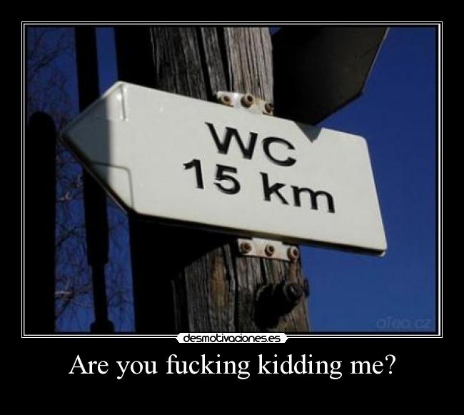 Are you fucking kidding me? -