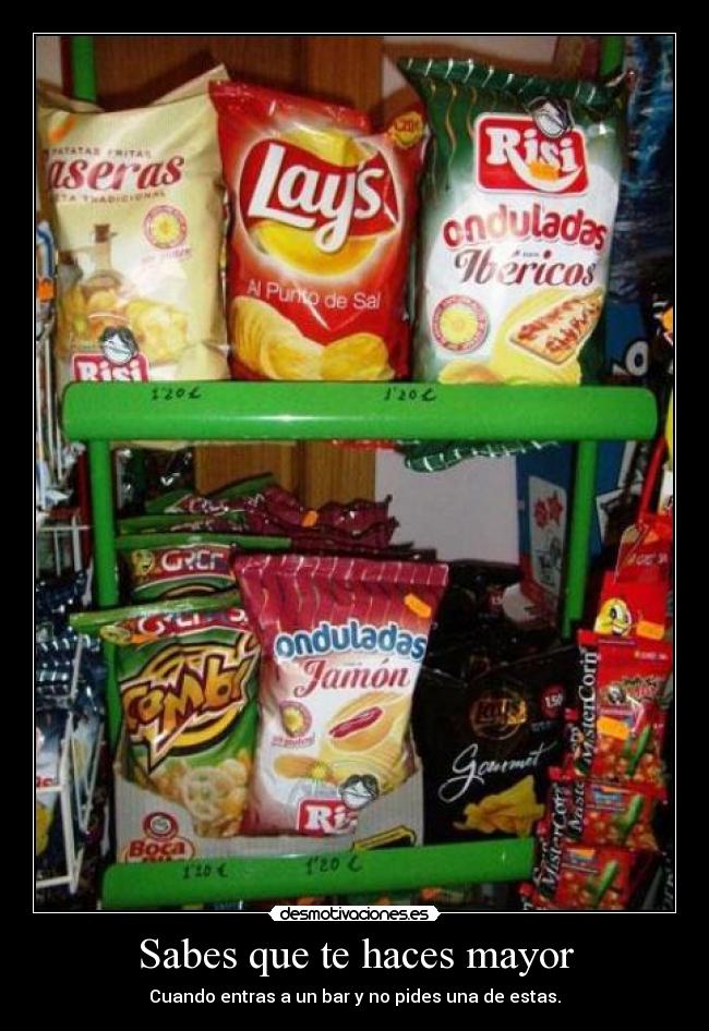 Sabes que te haces mayor - Cuando entras a un bar y no pides una de estas.