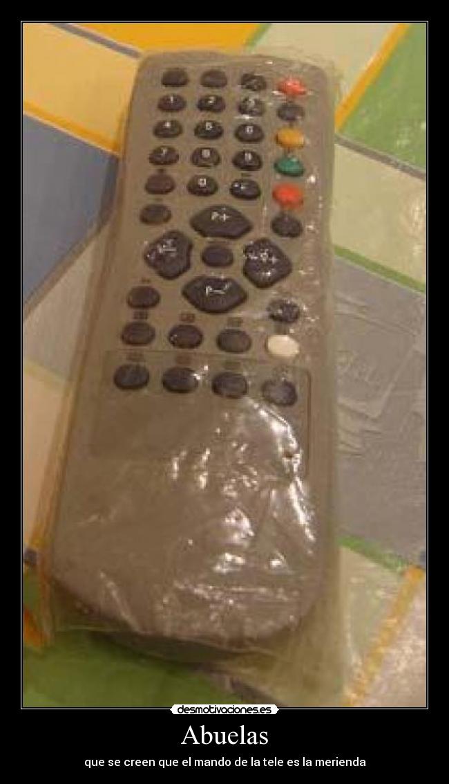 Abuelas - que se creen que el mando de la tele es la merienda