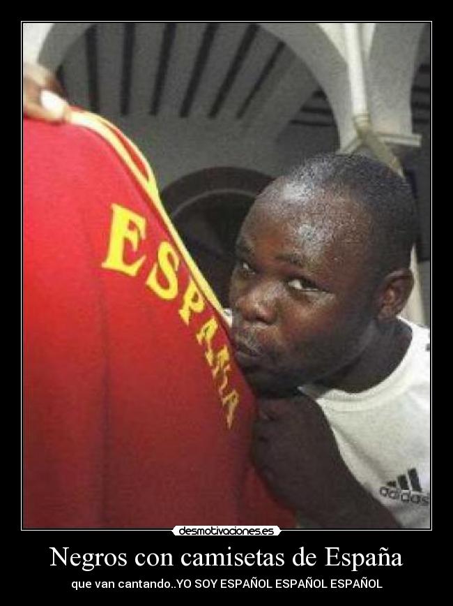 Negros con camisetas de España -