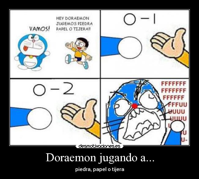 Doraemon jugando a... - piedra, papel o tijera