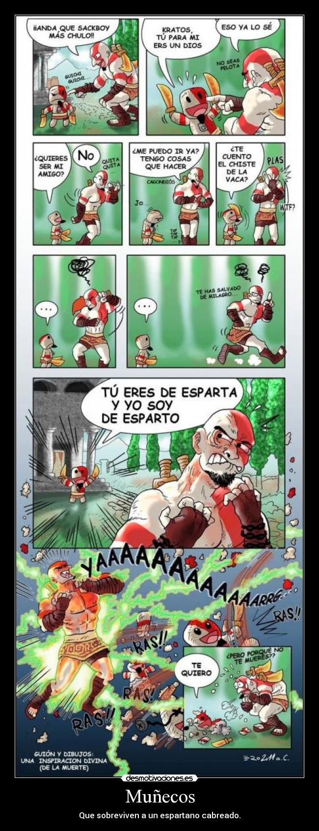 carteles god war sackboy desmotivaciones