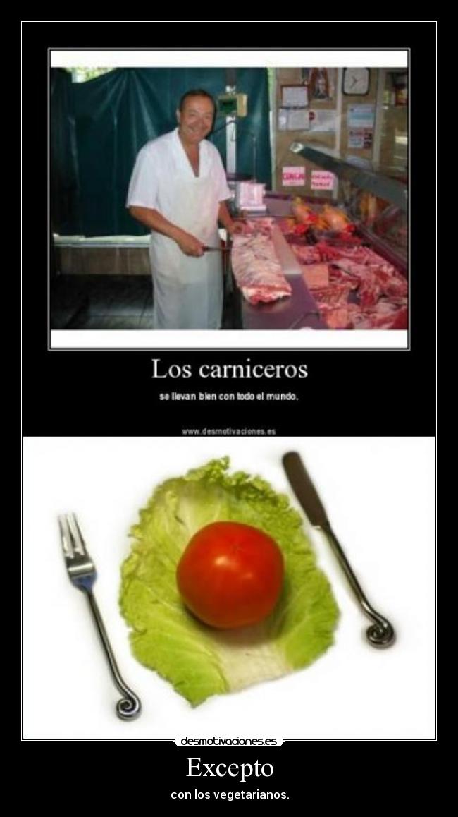 carteles carniceros llevarse mal vegetarianos desmotivaciones