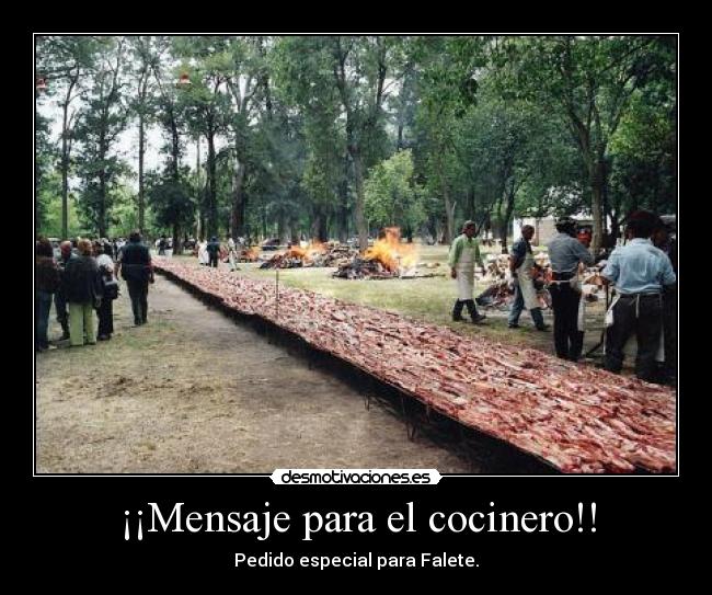 ¡¡Mensaje para el cocinero!! -