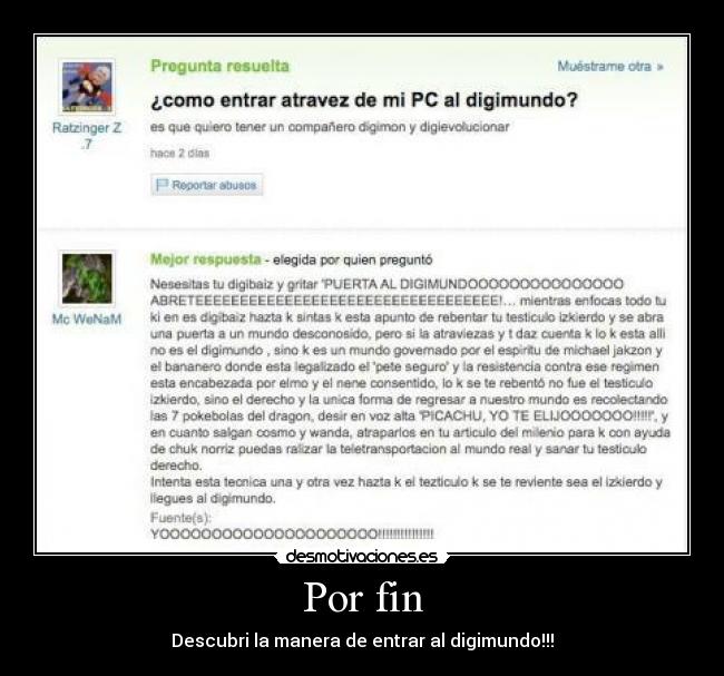 Por fin - Descubri la manera de entrar al digimundo!!!