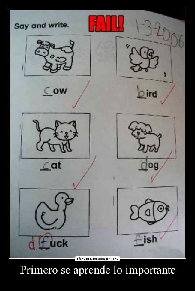 Primero se aprende lo importante -