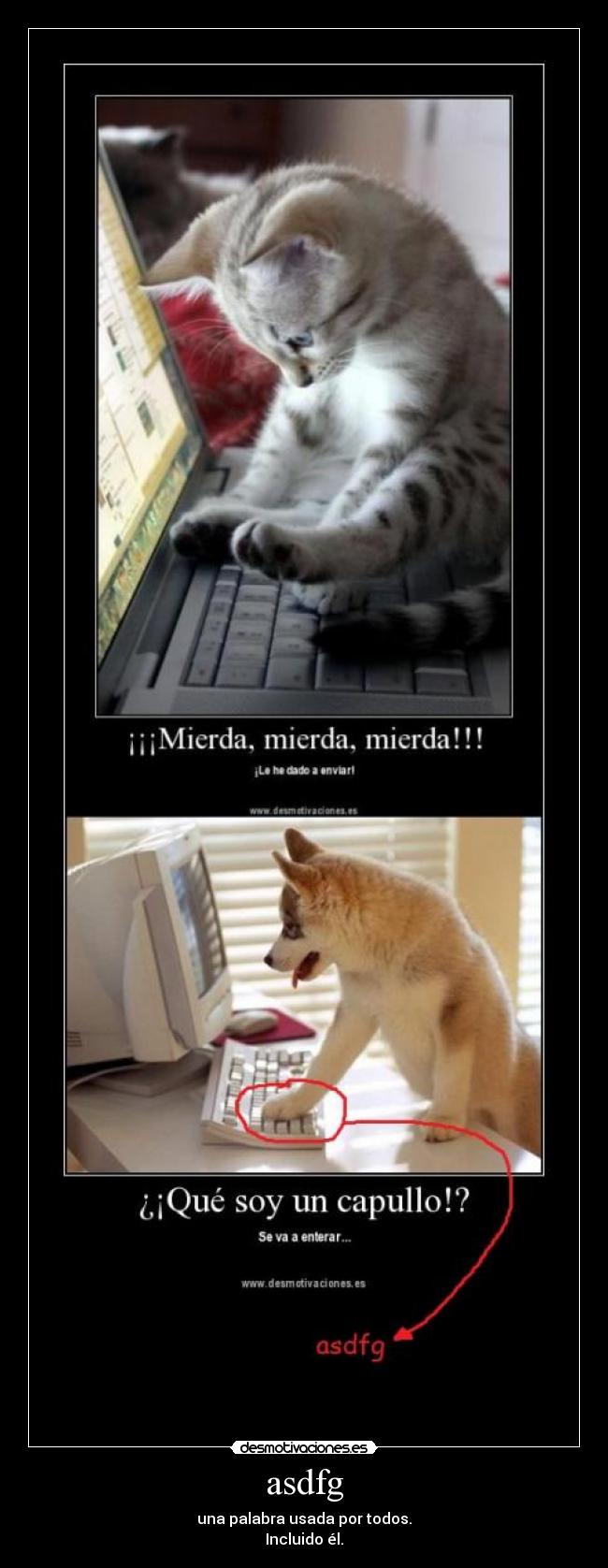 asdfg - una palabra usada por todos.
Incluido él.