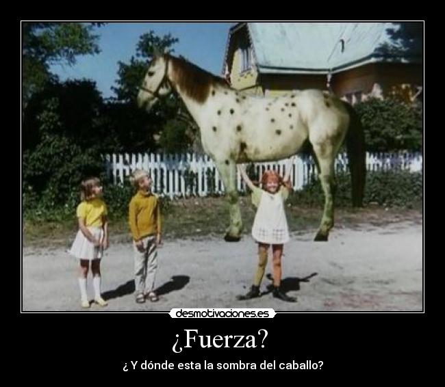 ¿Fuerza?  - ¿ Y dónde esta la sombra del caballo?