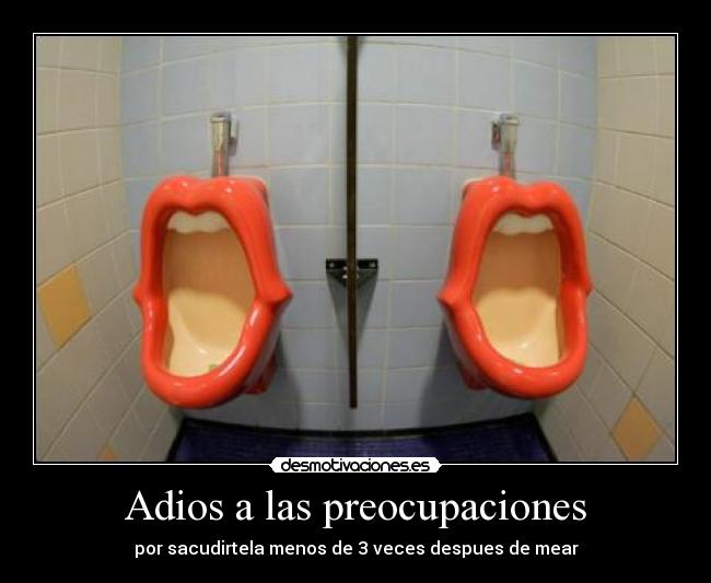 Adios a las preocupaciones - por sacudirtela menos de 3 veces despues de mear