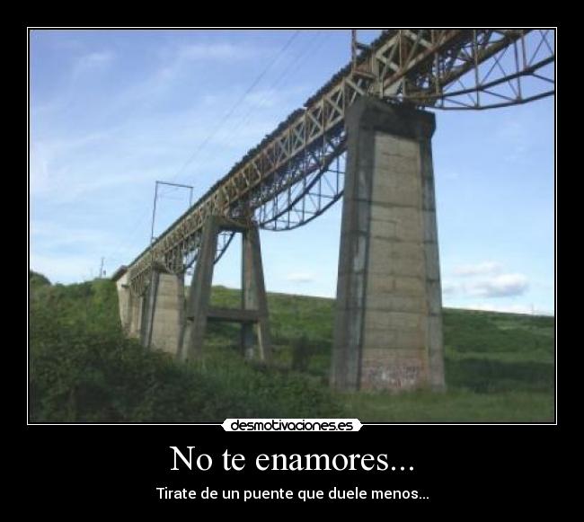 No te enamores... - Tirate de un puente que duele menos...