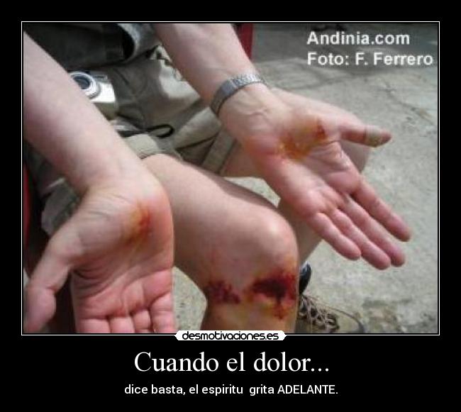Cuando el dolor... - dice basta, el espiritu grita ADELANTE.