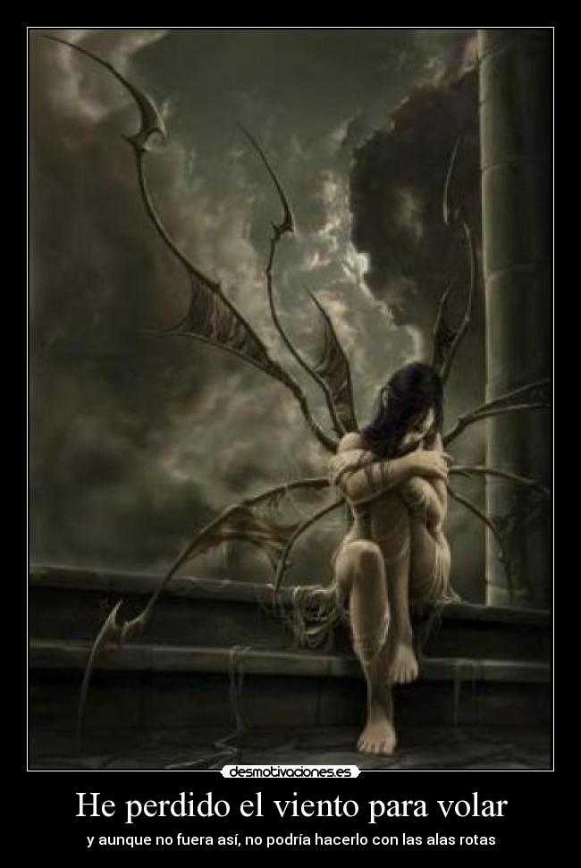 He perdido el viento para volar - y aunque no fuera así, no podría hacerlo con las alas rotas
