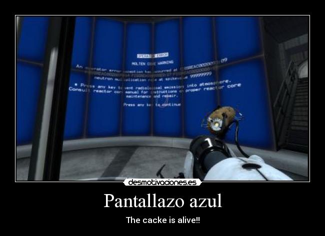 carteles portal2 pantallazo azul desmotivaciones