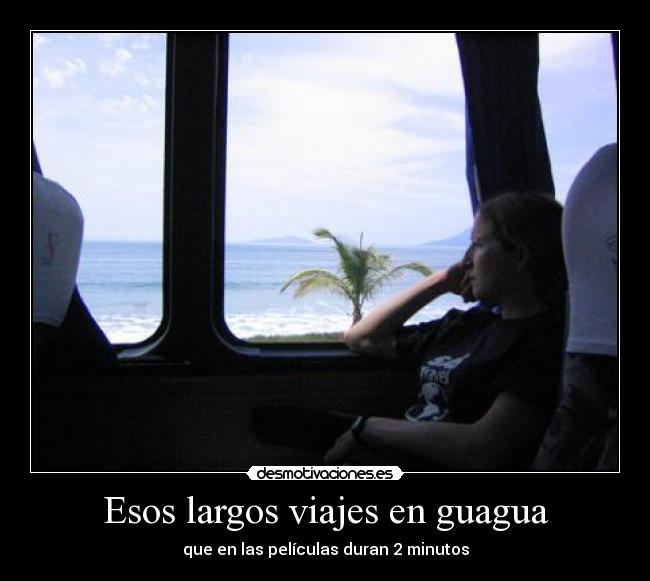 Esos largos viajes en guagua - que en las películas duran 2 minutos