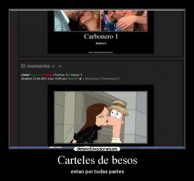 Carteles de besos -