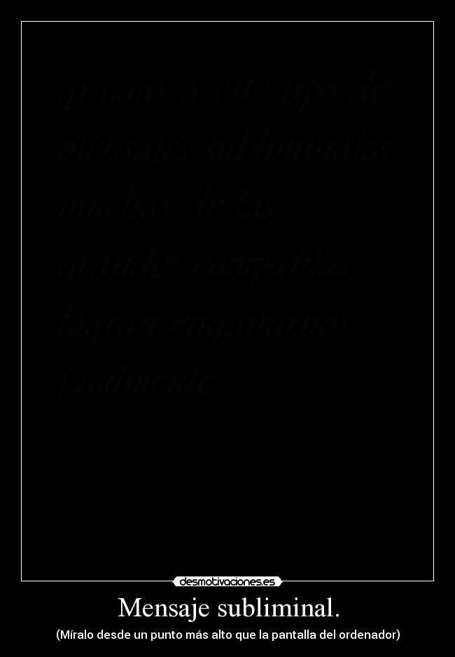Mensaje subliminal. - 
