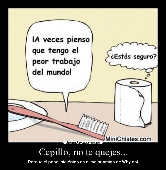 Cepillo, no te quejes... - Porque el papel higiénico es el mejor amigo de Why not